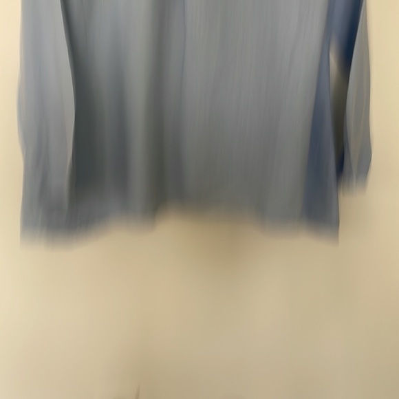 Eileen Fisher | 100% Organic Irish Linen Blue Collarless Button Down Tunic XS - Picture 10 of 13